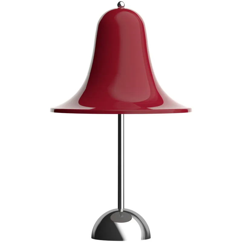 Handla nu Pantop Bordslampa Portabel Ø18, Krom / Cherry Red