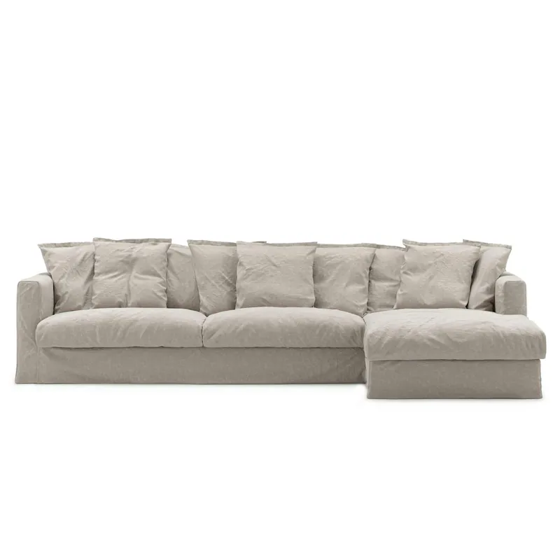 Beställ idag Klädsel Till Le Grand Air 3-sitssoffa Linne Divan Höger, Future Grey