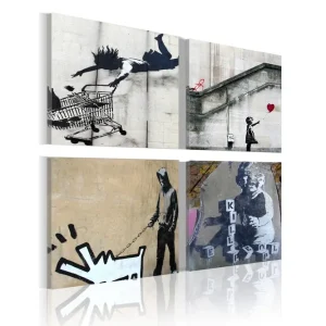 Bästa pris Tavla Banksy Fyra Orginal Idéer 40x40 - Inredning & dekor