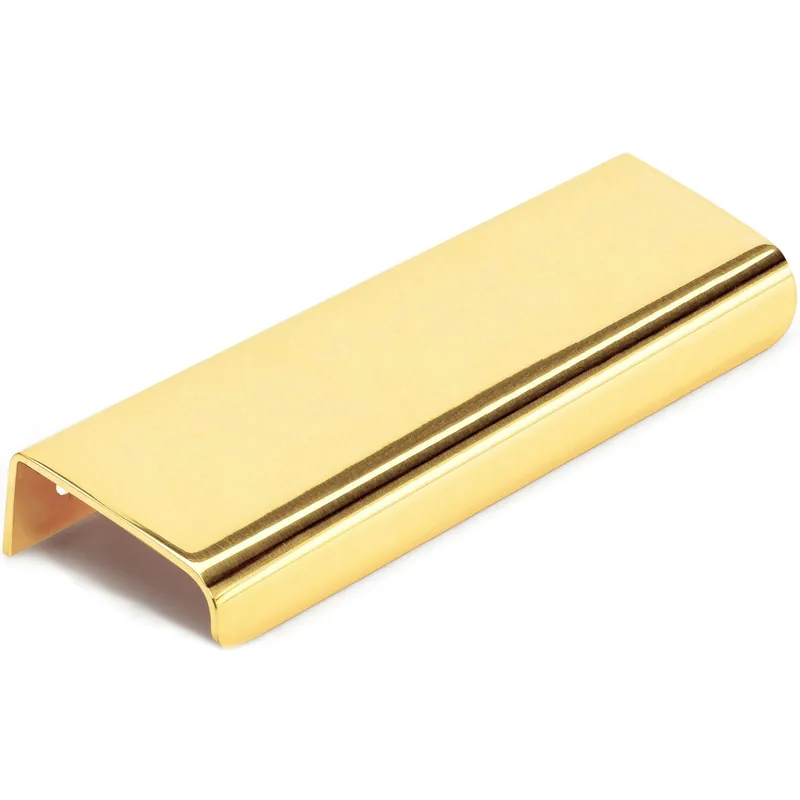 Lip Handtag CC 80 mm, Polerad Mässing Rabatter