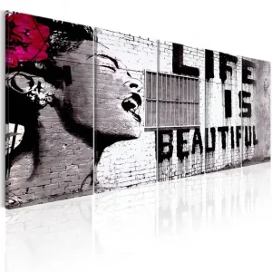 Tavla Banksy Life Is Beautiful 225x90 - Inredning & dekor Snabb frakt