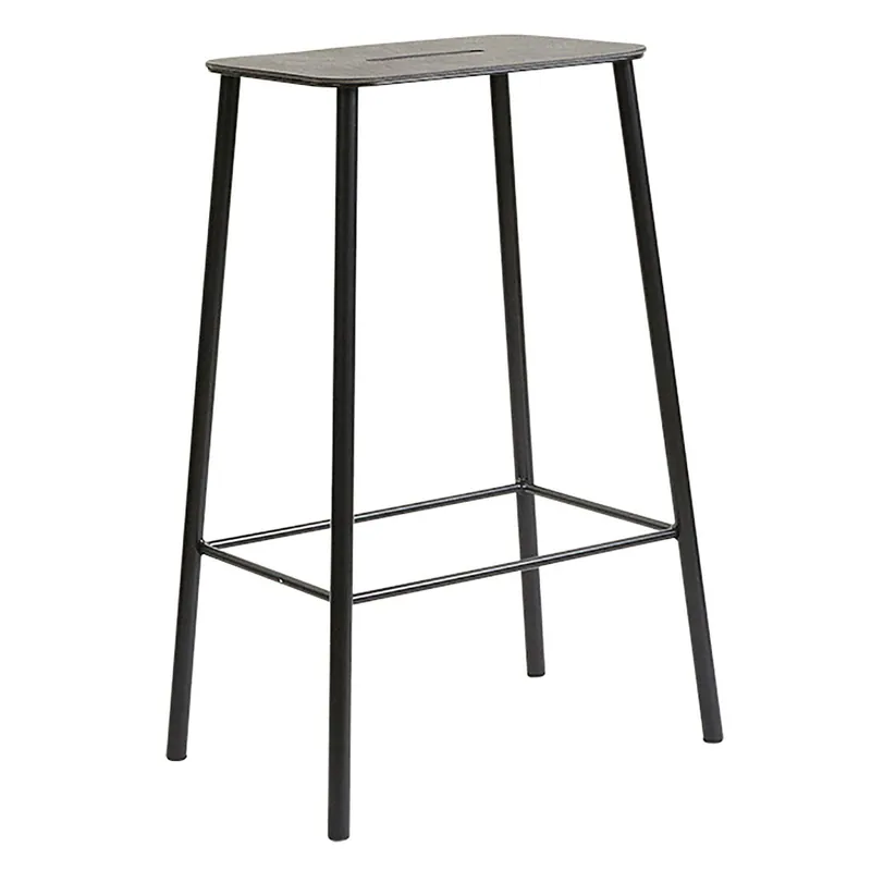 Adam Barstol 65 cm, Svart Läder/Matt Svart Lägg i varukorgen