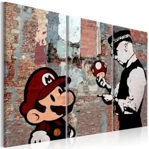 Begränsat erbjudande Tavla Banksy Warning 90x60 - Inredning & dekor