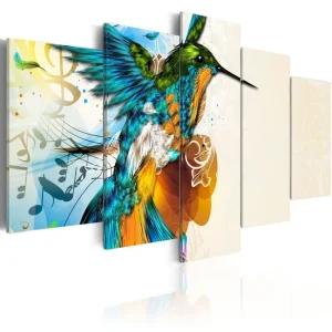 Tavla Bird's Music 5 Pieces 200x100 - Inredning & dekor Bästa pris