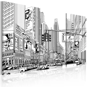 Tavla Black & White Comic Style 120x80 - Inredning & dekor Beställ idag