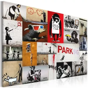 Tavla Banksy Collage 90x60 - Inredning & dekor Kampanjpris