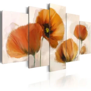 Tavla Artistic Poppies 5 Pieces 200x100 - Inredning & dekor Extra rabatt