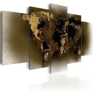 Sista chansen Tavla Brass Continents 100x50 - Inredning & dekor