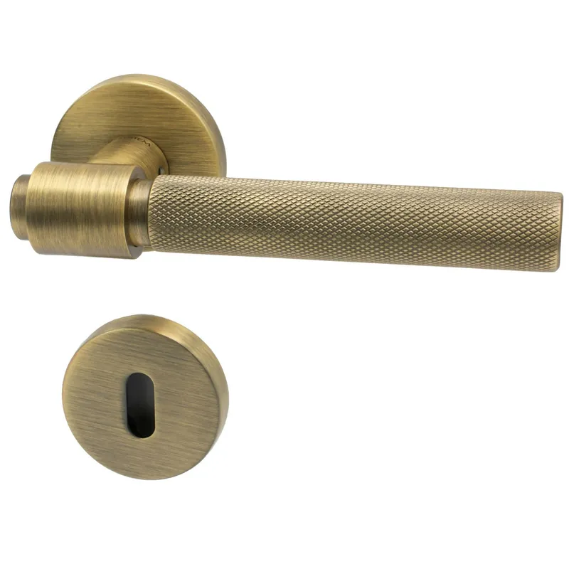 risnedsättning Helix 200 Euro Standard Dörrhandtag Med Nyckelhål, Antique Bronze