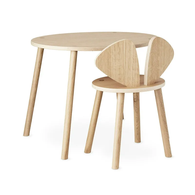 Begränsad tid Mouse School Set Barnstol + Bord (6-10 år), Ek