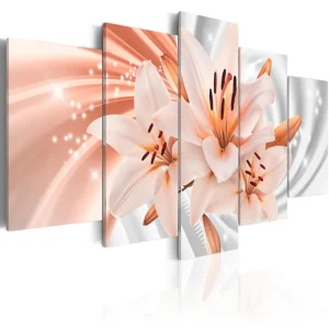 Tavla Coral Lilies 100X50 Rosa|Vit - Inredning & dekor Rabatter