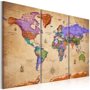 Tavla Colourful Travels 3 Parts 90x60 - Inredning & dekor Endast denna vecka