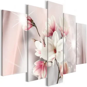 Tavla Dazzling Magnolias 5 Parts Wide 100x50 - Inredning & dekor Extra rabatt