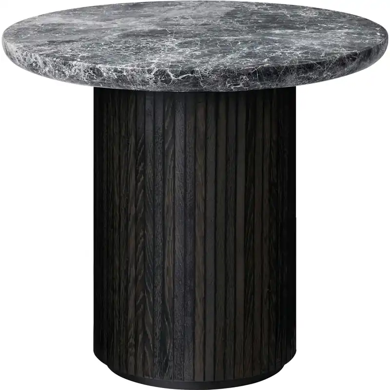 Moon Loungebord Runt Ø60 x H55 cm, Brunsvart / Grå Marmor Bästa pris