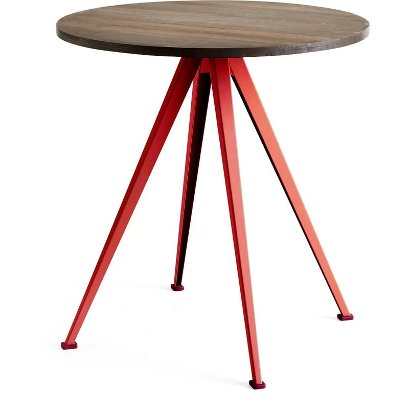 Endast denna vecka Pyramid 21 Cafébord Ø70 cm, Tomato Red / Mörkoljad Ek