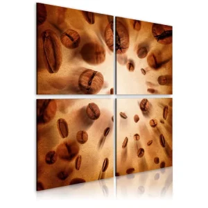 Snabb leverans Tavla Energetic Coffee 80X80 Brun|Flerfärgad|Vit - Inredning & dekor