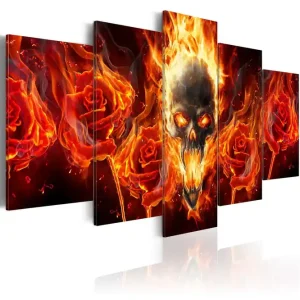 Begränsat erbjudande Tavla Fiery Skull 100x50 - Inredning & dekor