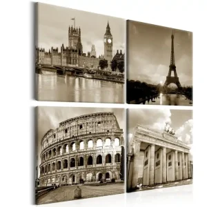 Tavla European Capitals 40X40 Beige|Vit - Inredning & dekor Köp online