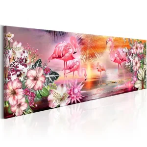 Tavla Flamingoes Land 120x40 - Inredning & dekor Kampanj