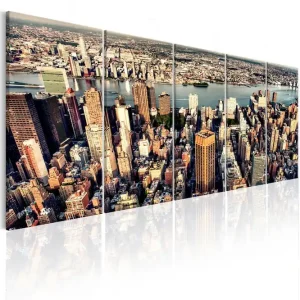 Beställ idag Tavla Flight Over New York 200x80 - Inredning & dekor