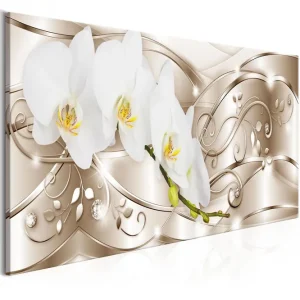 Tavla Flowering 1 Part Narrow Beige 135x45 - Inredning & dekor Kundfavorit