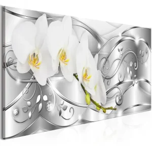 Tavla Flowering 1 Part Narrow Silver 120x40 - Inredning & dekor I lager