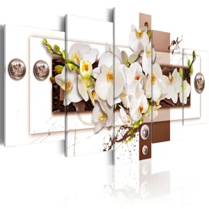Bästa pris Tavla Flowery Installation 100X50 Vit - Inredning & dekor