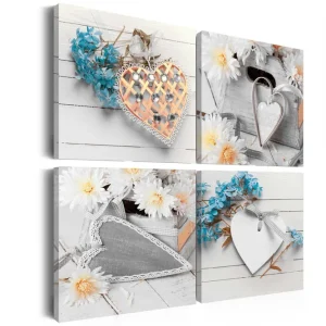 Tavla Flowers And Hearts 60x60 - Inredning & dekor Rabatter