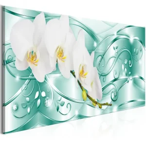 Billig Tavla Flowering 1 Part Narrow Green 135x45 - Inredning & dekor
