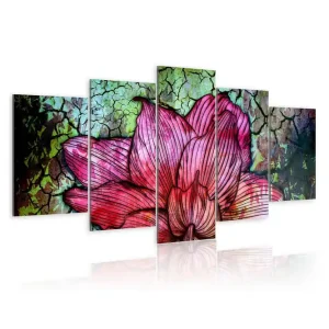 Tavla Flowery Stained Glass 100X50 Flerfärgad - Inredning & dekor Begränsad tid