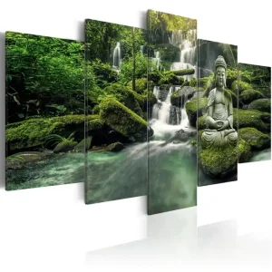 Bästa pris Tavla Forest Heaven 100X50 Grön|Vit - Inredning & dekor