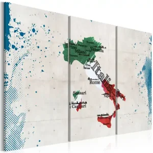 Tavla Karta Över Italien Triptyk 60x40 - Inredning & dekor Lägg i varukorgen