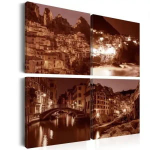 Snabb frakt Tavla Italian Towns Sepia 80X80 Brun - Inredning & dekor