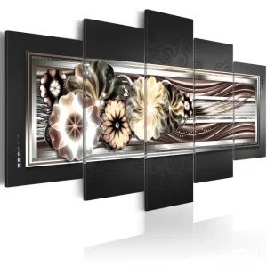 Tavla In Platinum Waves 200X100 Vit|Svart - Inredning & dekor Snabb leverans