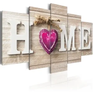 Tavla Home Pink Heart 200x100 - Inredning & dekor Snabb leverans