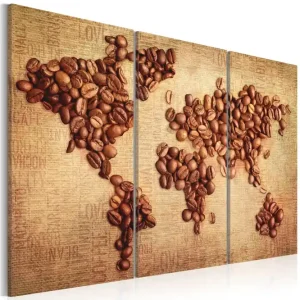 Tavla Kaffe Från Hela Världen Triptyk 120x80 - Inredning & dekor Endast idag
