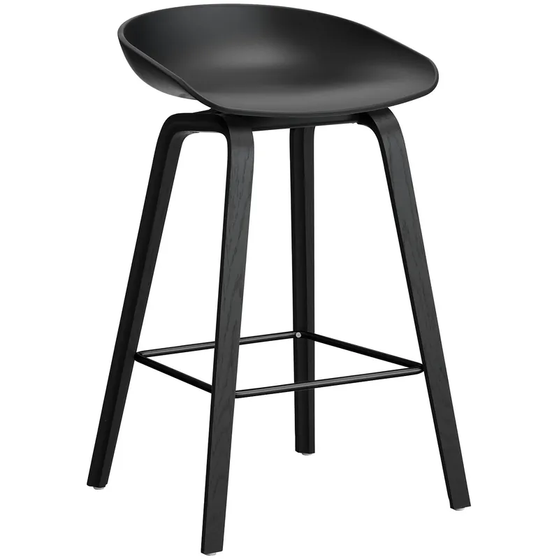 Sänkt pris AAS 32 2.0 Barstol 65 cm, Svartlackad Ek / Svart/Svart
