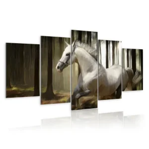 Tavla Horse Running 200X100 Vit - Inredning & dekor Fynd