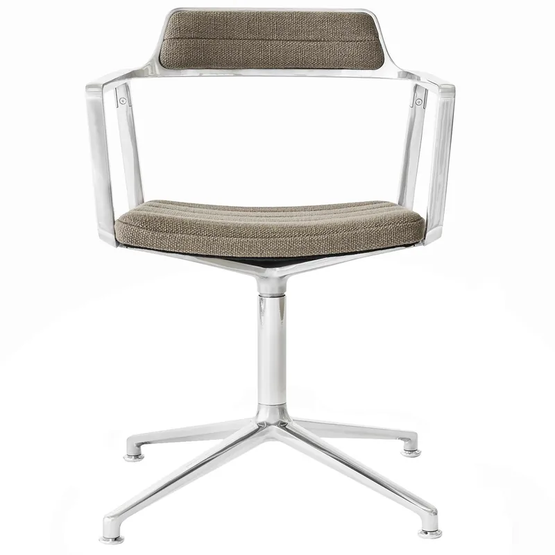 452 Snurrstol Med Fötter, Mörk Sand / Polerad Aluminium Lägg i varukorgen