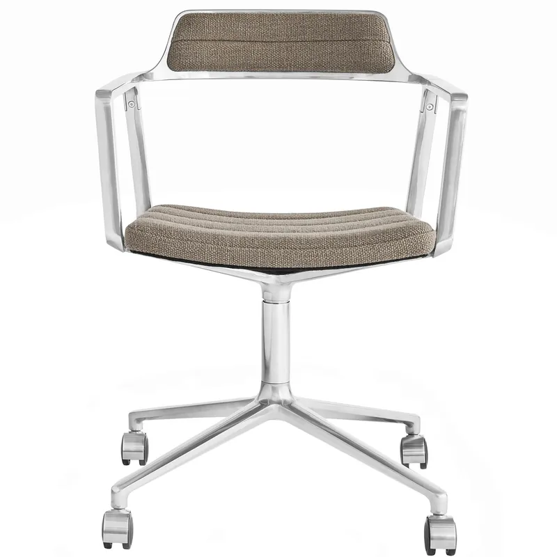 452 Snurrstol Med Hjul, Mörk Sand / Polerad Aluminium Beställ nu