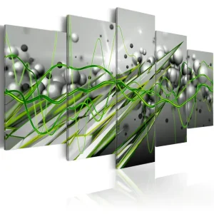 Billig Tavla Green Rhythm 200X100 Grön|Vit - Inredning & dekor