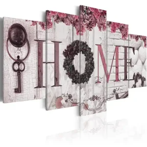 Tavla House Of Memories 100X50 Rosa|Röd|Flerfärgad|Vit - Inredning & dekor Rabatter