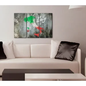 Tavla Konstnärlig karta över Italien triptyk 90x60 - Inredning & dekor Lågt pris