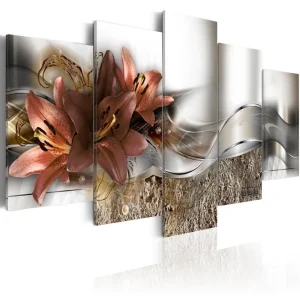 Tavla Lily Marsala And Abstraction 200X100 Flerfärgad|Vit - Inredning & dekor Säker betalning