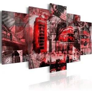 Beställ idag Tavla London Collage 5 St 200x100 - Inredning & dekor