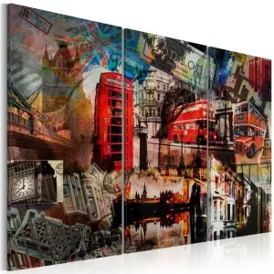 Tavla London Collage Triptych 60X40 Flerfärgad - Inredning & dekor Reapris