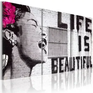 Tavla Lycklig Motto 120x60 - Inredning & dekor Rea