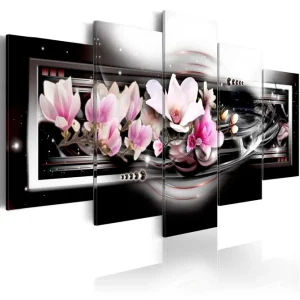 Snabb frakt Tavla Magnolias On A Black Background 200x100 - Inredning & dekor