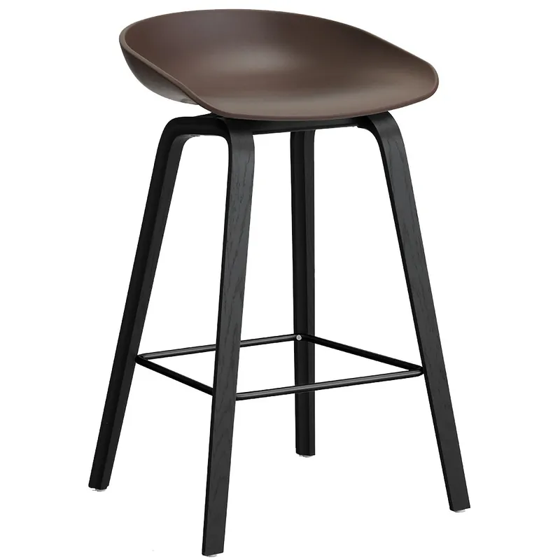 Snabb frakt AAS 32 2.0 Barstol 65 cm, Svartlackad Ek / Raisin / Svart