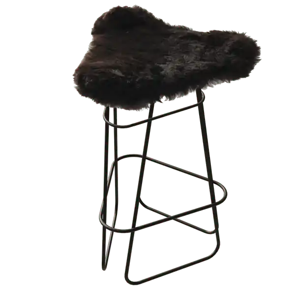 Iceland Barpall 65 cm, Svart / Shorn Black Snabb leverans